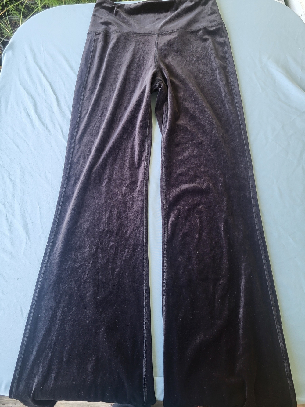 Athleta Black Velvet Wide-Leg Pants